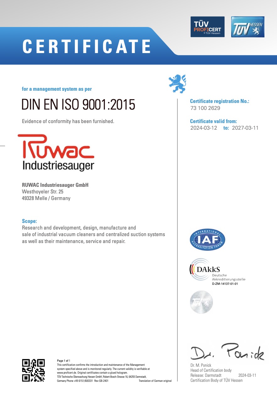 DIN EN ISO 9001:2015 Certificate thumbnail