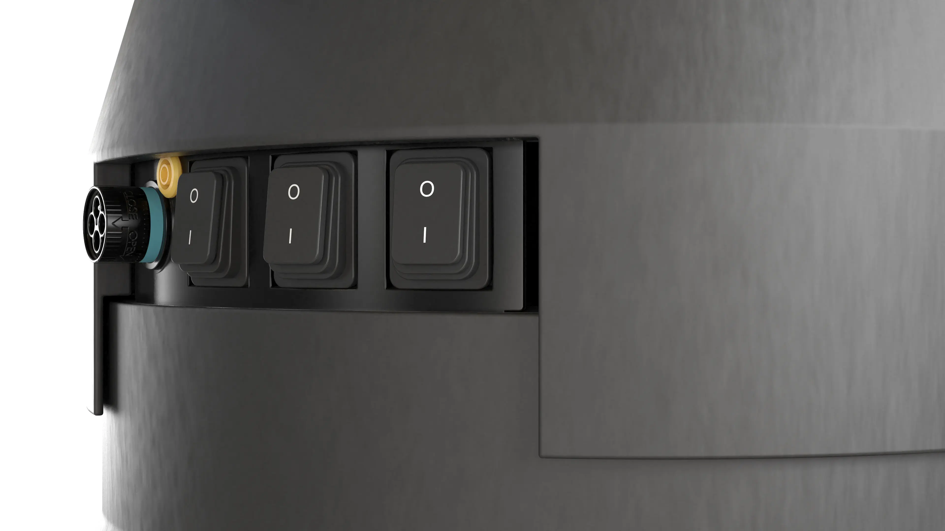 Leitfähiges GFK-Gehäuse. Robust und sicher. Das durchgehend leitfähige GFK ist leicht, korrosionsfrei und unterdruckfest. Es schützt zuverlässig vor statischer Aufladung – auch im industriellen Dauereinsatz.